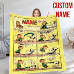 Personalized Snoopy The Peanuts, Custom Name Snoopy Blanket, Baby Shower Blanket