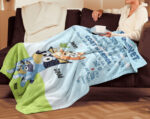 Personalized Bluey Daddy’s Blanket, Bluey Family Soft Blankets, Bluey and Bingo Birthday Blanket, Bluey Family Blanket for Kid - Image 4