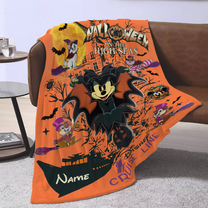 Personalized Mickey and Friends Halloween On The High Seas 2024 Blanket, Disney Halloween Cruise Blanket, Mickey's Not So Scary Halloween - Image 4