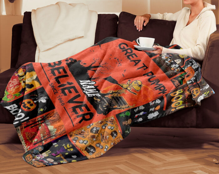 Snoopy Throw Blanket - Great Pumpkin Believer Since 1966 Blanket - Image 2