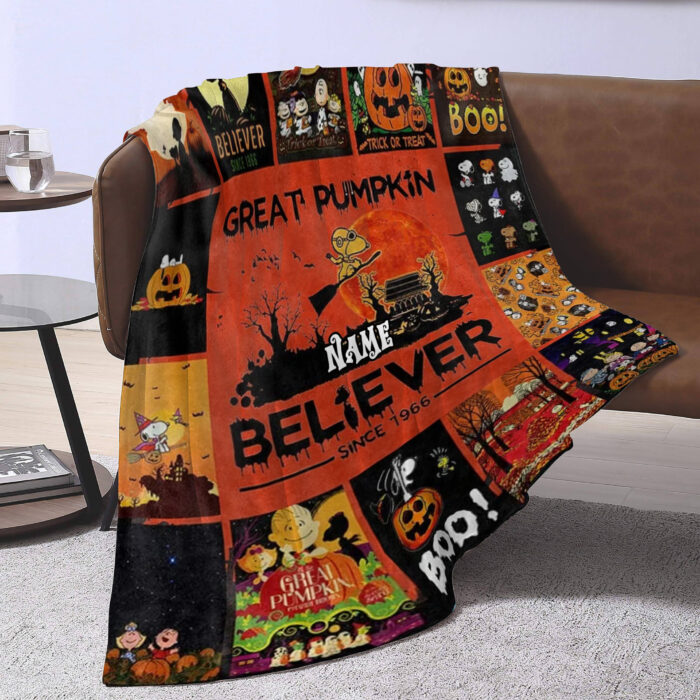 Snoopy Throw Blanket - Great Pumpkin Believer Since 1966 Blanket - Image 3
