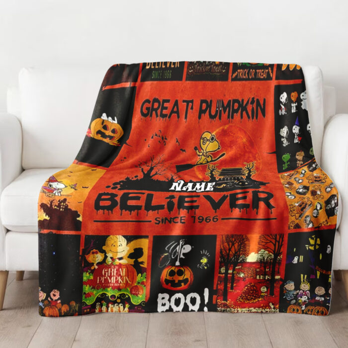Snoopy Throw Blanket - Great Pumpkin Believer Since 1966 Blanket - Image 4