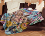 Personalized Pokemon Eevee Woven Throw Blanket, Pokemon Blanket, Custom Name Anime Blanket - Image 3