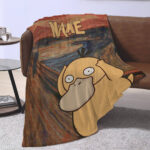 Personalized Psyduck Hand Woven Cozy Blanket Pokemon Tapestry, Pokemon Blanket, Custom Name Anime Blanket - Image 4