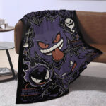 Personalized Anime Hand Woven Blanket Ghost Pokemon, Pokemon Blanket, Custom Name Anime Blanket - Image 4