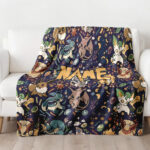 Personalized Anime Hand Woven Blanket Ghost Pokemon, Pokemon Blanket, Custom Name Anime Blanket - Image 2