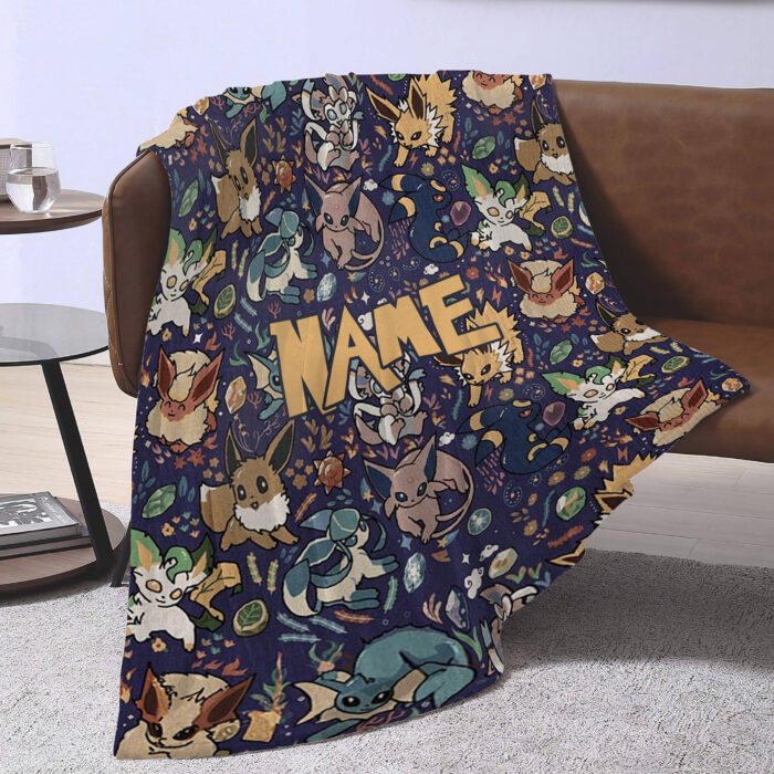 Personalized Anime Hand Woven Blanket Ghost Pokemon, Pokemon Blanket, Custom Name Anime Blanket - Image 3