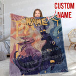 Personalized Anime Hand Woven Blanket Manga Tapestry, Pokemon Blanket, Custom Name Anime Blanket