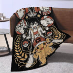 Personalized Anime Hand Woven Blanket Manga Tapestry, Pokemon Blanket, Custom Name Anime Blanket - Image 3