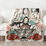 Personalized Anime Hand Woven Blanket Manga Tapestry, Spirited Away Blanket, Custom Name Ghibli Blanket - Image 2