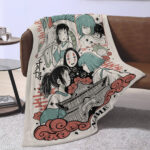 Personalized Anime Hand Woven Blanket Manga Tapestry, Spirited Away Blanket, Custom Name Ghibli Blanket - Image 4