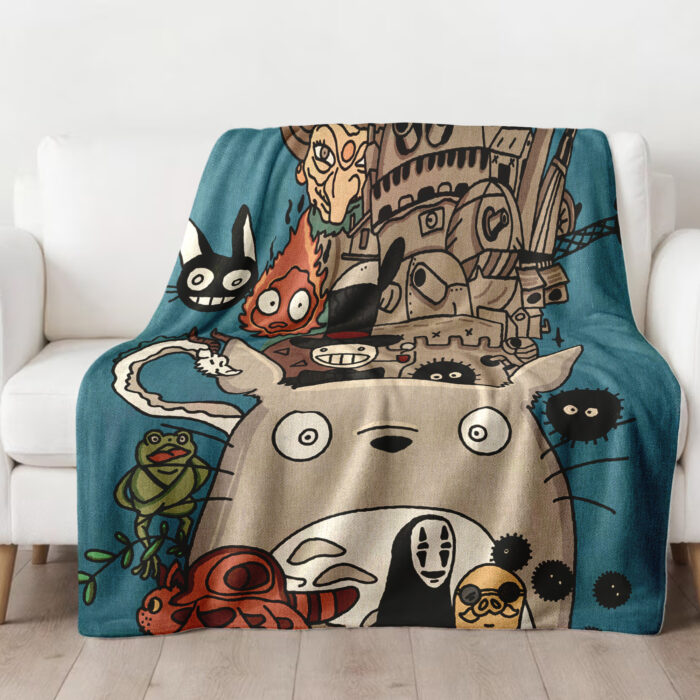 Personalized Anime Hand Woven Blanket Manga Tapestry, My Neighbor Totoro Blanket, Custom Name Ghibli Blanket - Image 3