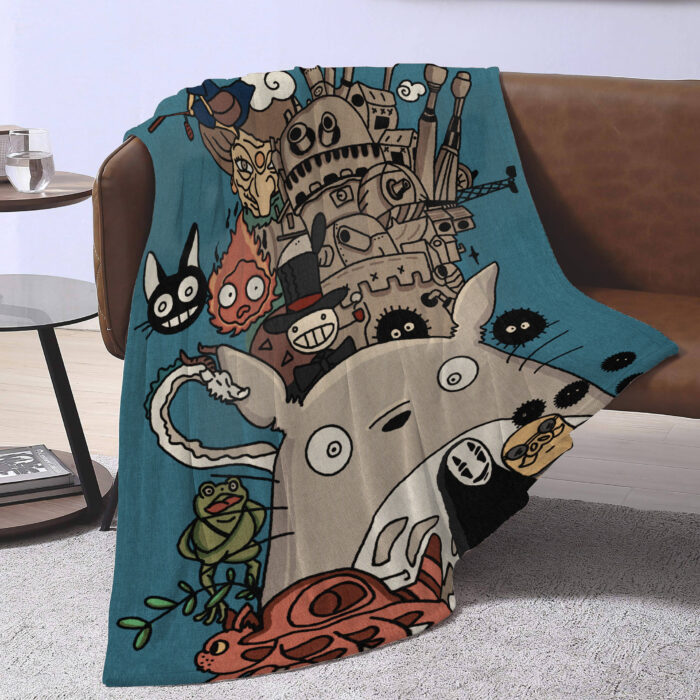 Personalized Anime Hand Woven Blanket Manga Tapestry, My Neighbor Totoro Blanket, Custom Name Ghibli Blanket - Image 4