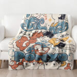 Personalized Anime Hand Woven Blanket Manga Tapestry, Ponyo On The Cliff By The Sea Blanket, Custom Name Ghibli Blanket - Image 2