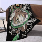 Personalized Anime Hand Woven Blanket Manga Tapestry, Custom Name Ghibli Blanket - Image 3
