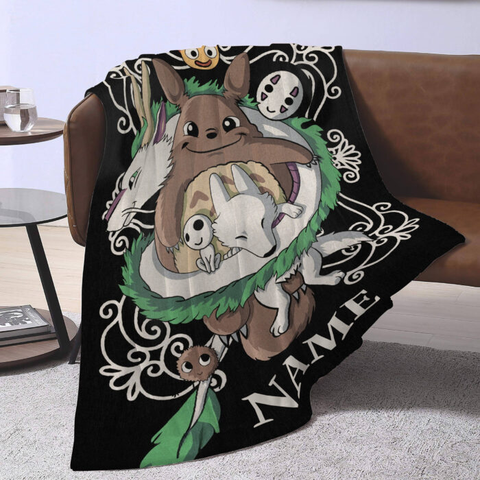 Personalized Anime Hand Woven Blanket Manga Tapestry, Custom Name Ghibli Blanket - Image 3