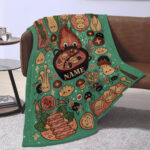 Personalized Anime Hand Woven Blanket Manga Tapestry, Fanart Hotpot Kawaii Blanket, Custom Name Ghibli Blanket - Image 4