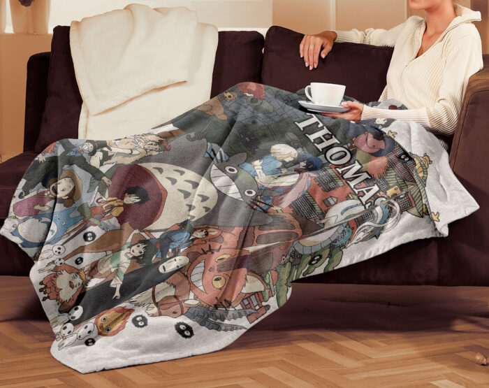 Personalized Anime Hand Woven Blanket Manga Tapestry, Ultimate Ghibli Hand Woven Blanket, Suitable As Snuggle Blanket - Image 2