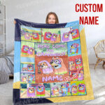 Personalized Bluey Family Baby Blanket, Bluey Family Soft Blankets, Bluey and Bingo Birthday Blanket, Bluey Family Blanket for Kid