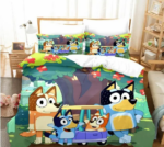 Bluey Quilt Bedding Set 3D, Bluey Family Duvet Cover Fold Hem Bedding Set Pillowcase Quilt Single - Image 2
