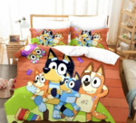 Bluey Quilt Bedding Set 3D, Bluey Family Duvet Cover Fold Hem Bedding Set Pillowcase Quilt Single - Image 3