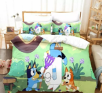 Bluey Quilt Bedding Set 3D, Bluey Family Duvet Cover Fold Hem Bedding Set Pillowcase Quilt Single - Image 8