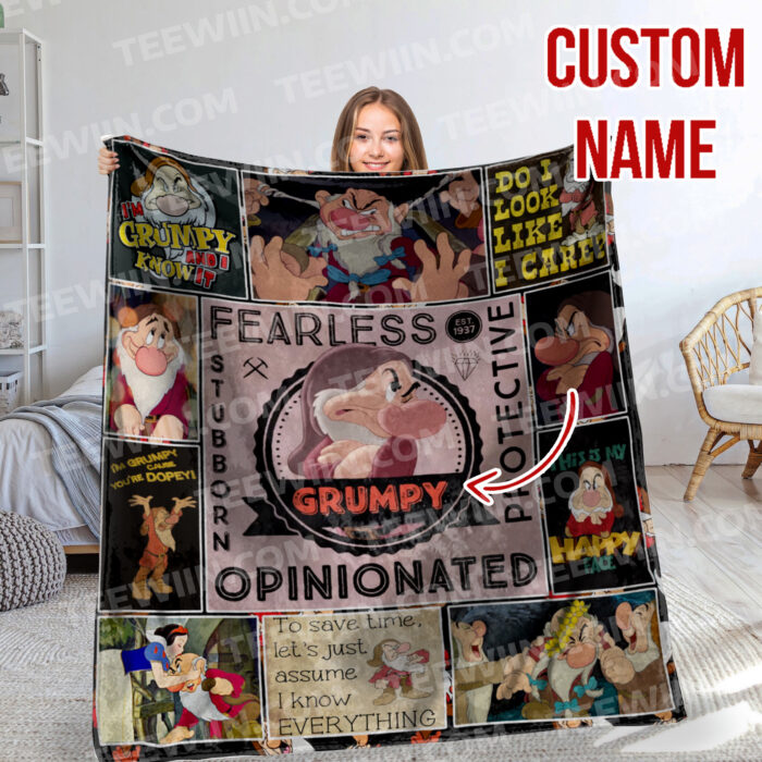 Personalized Snow White and the Seven Dwarfs Blanket, Disney Custom Name Blanket - Image 5