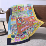 Personalized Bluey Family Baby Blanket, Bluey Family Soft Blankets, Bluey and Bingo Birthday Blanket, Bluey Family Blanket for Kid - Image 4