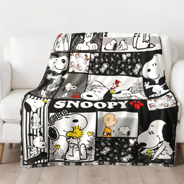 Personalized Snoopy The Peanuts, Custom Name Snoopy Blanket, Baby Shower Blanket - Image 2