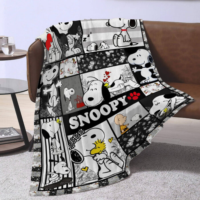Personalized Snoopy The Peanuts, Custom Name Snoopy Blanket, Baby Shower Blanket - Image 4