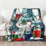 Personalized Snoopy The Peanuts, Custom Name Snoopy Christmas Blanket, Baby Shower Blanket - Image 2