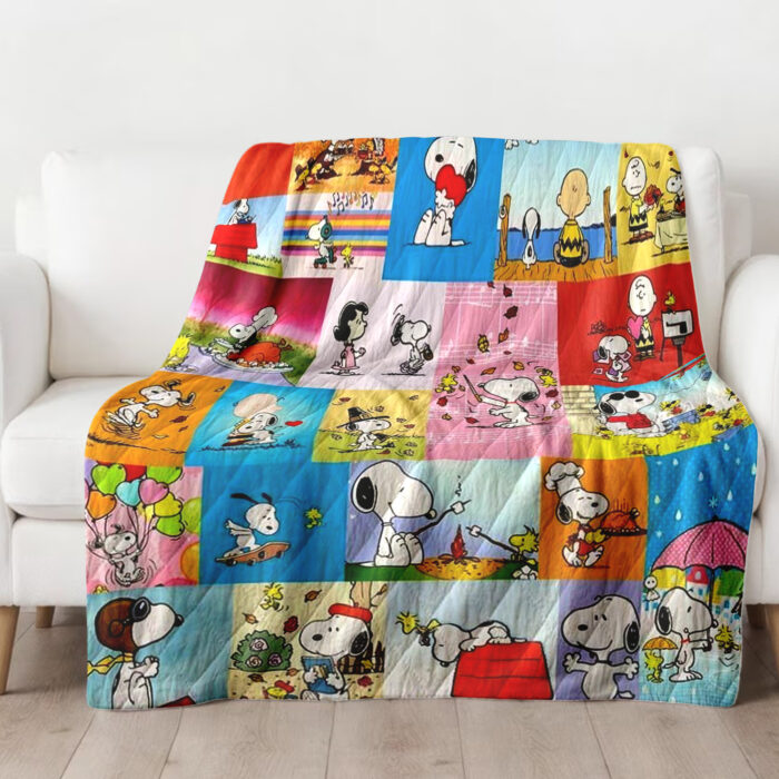 Personalized Snoopy The Peanuts, Custom Name Snoopy Blanket, Baby Shower Blanket - Image 2
