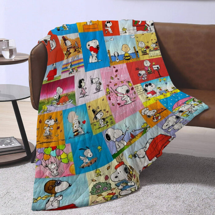 Personalized Snoopy The Peanuts, Custom Name Snoopy Blanket, Baby Shower Blanket - Image 3