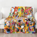 Personalized Snoopy The Peanuts, Custom Name Snoopy Blanket, Baby Shower Blanket - Image 2