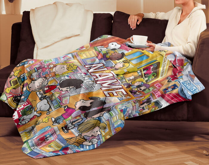 Personalized Snoopy The Peanuts, Custom Name Snoopy Blanket, Baby Shower Blanket - Image 4