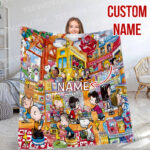 Personalized Snoopy The Peanuts, Custom Name Snoopy Blanket, Baby Shower Blanket