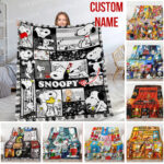Personalized Snoopy The Peanuts, Custom Name Snoopy Blanket, Baby Shower Blanket