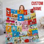 Personalized Snoopy The Peanuts, Custom Name Snoopy Blanket, Baby Shower Blanket - Image 8