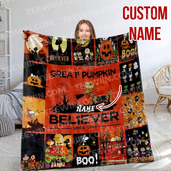 Personalized Snoopy The Peanuts, Custom Name Snoopy Blanket, Baby Shower Blanket - Image 5