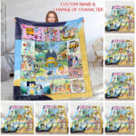 Personalized Bluey Blanket, Bluey Family Soft Blankets, Back to School Bluey and Bingo Birthday Blanket for Kid