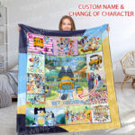 Personalized Bluey Blanket, Bluey Family Soft Blankets, Back to School Bluey and Bingo Birthday Blanket for Kid - Image 9