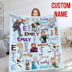 Personalized Family Frozen Elsa Queen Fleece Blanket Elsa Soft Blankets, Custom name Blanket for Kid - Image 3