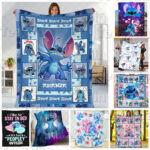 Personalized Name Cute Lilo & Stitch Blanket, Disney Stitch Blanket, Funny Stitch Blanket, Stitch Lovers, Christmas Gift, Gift For Kid