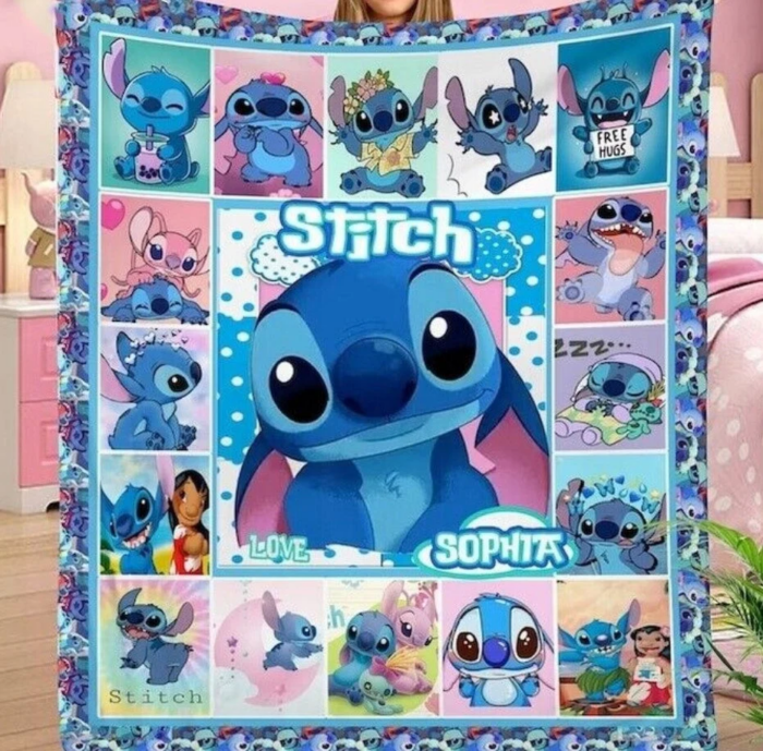 Personalized Name Cute Lilo & Stitch Blanket, Disney Stitch Blanket, Funny Stitch Blanket, Stitch Lovers, Christmas Gift, Gift For Kid - Image 5