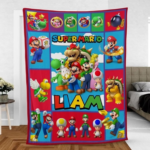 Personalized Super Mario Blanket, Mario Game Fleece Blanket, Mario Birthday Gift, Mario Kids Baby Blanket Mario Luigi Princess Peach Blanket - Image 5