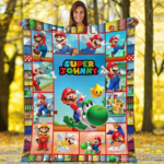 Personalized Super Mario Blanket, Mario Game Fleece Blanket, Mario Birthday Gift, Mario Kids Baby Blanket Mario Luigi Princess Peach Blanket - Image 4