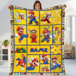 Personalized Super Mario Blanket, Mario Game Fleece Blanket, Mario Birthday Gift, Mario Kids Baby Blanket Mario Luigi Princess Peach Blanket - Image 6