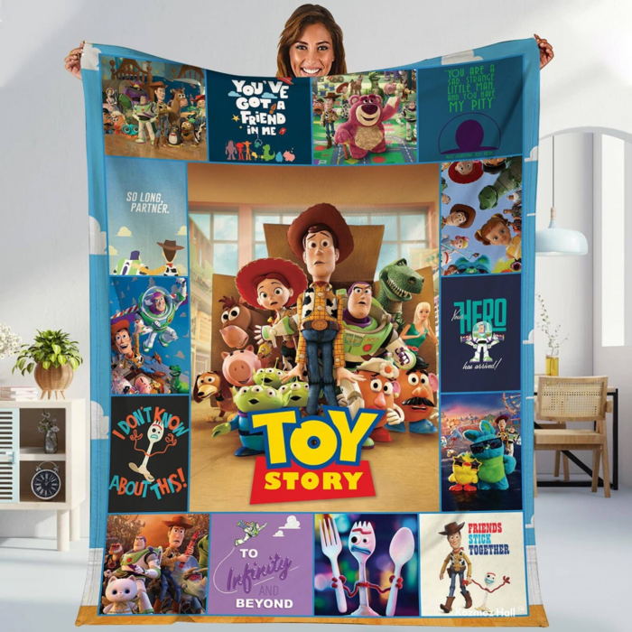 Personalized Disneyland Pixar Toy Story Blanket, Custom Name Baby Girl Boy Blanket, Toy Story Birthday Gift, Birthday Boy, Birthday Girl - Image 2