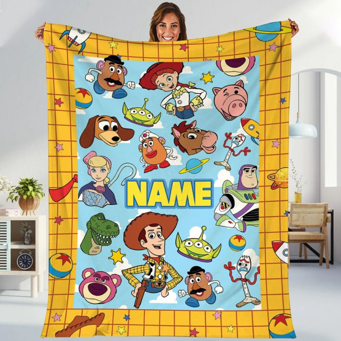 Personalized Disneyland Pixar Toy Story Blanket, Custom Name Baby Girl Boy Blanket, Toy Story Birthday Gift, Birthday Boy, Birthday Girl - Image 9