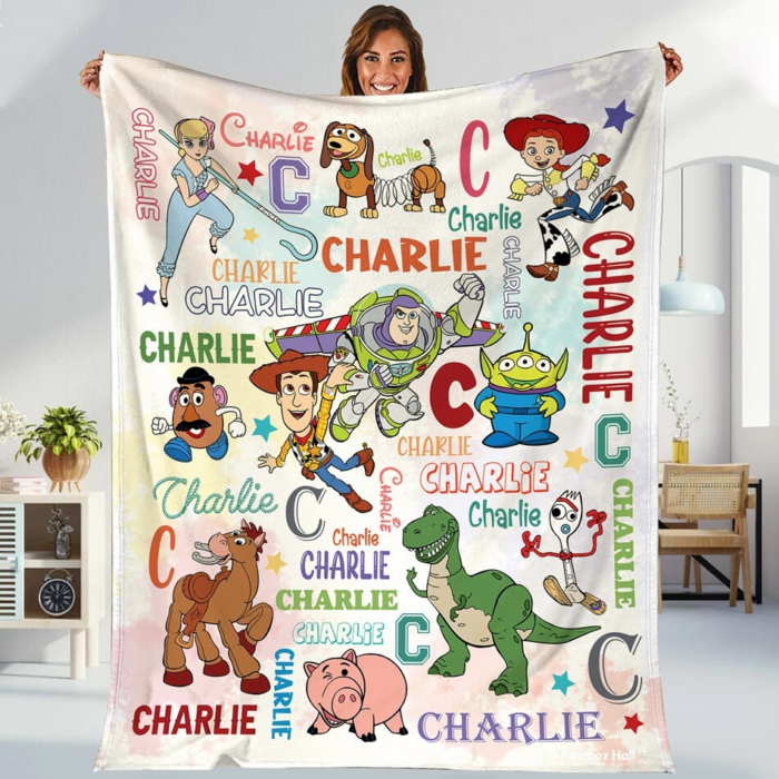 Personalized Disneyland Pixar Toy Story Blanket, Custom Name Baby Girl Boy Blanket, Toy Story Birthday Gift, Birthday Boy, Birthday Girl - Image 10